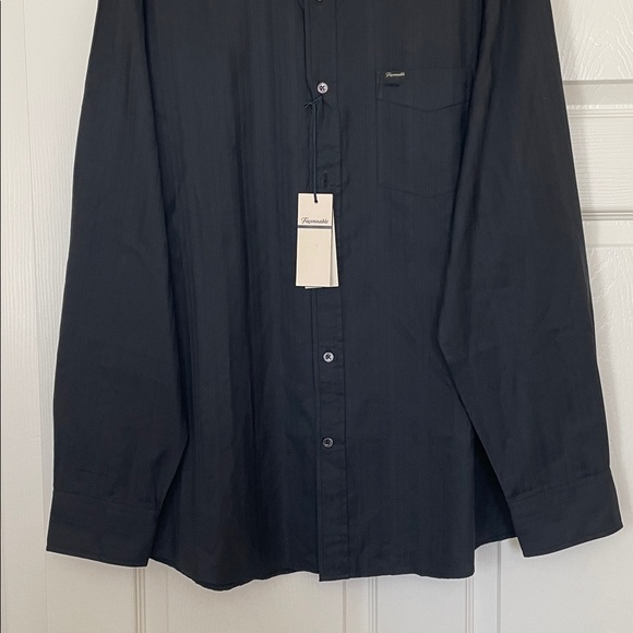 NWT Faconnable 100% Cotton Black Striped Dress Shirt Men's XL - Picture 5 of 7